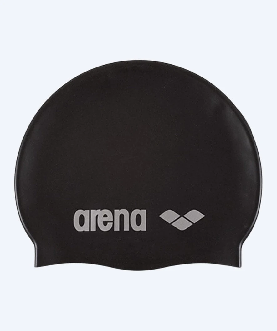 Arena Classic Silicone badmössa i helsvart silikon