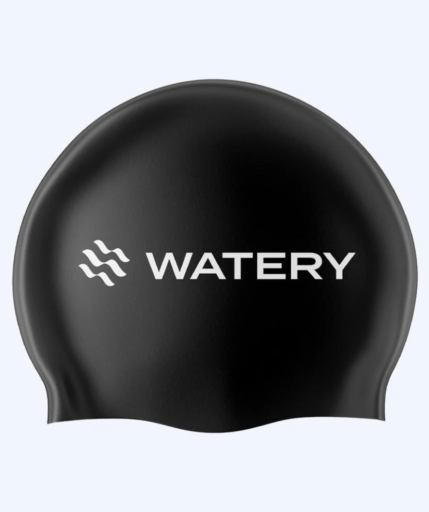 Watery Signature badmössa i svart mockasilikon