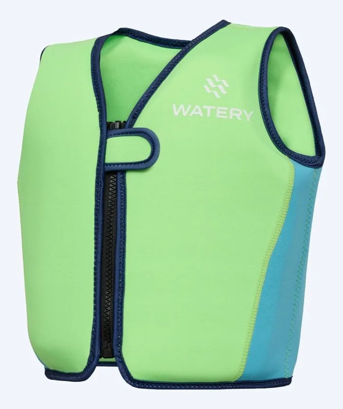 Watery Basic simväst för barn i grönt med fasta flytelement