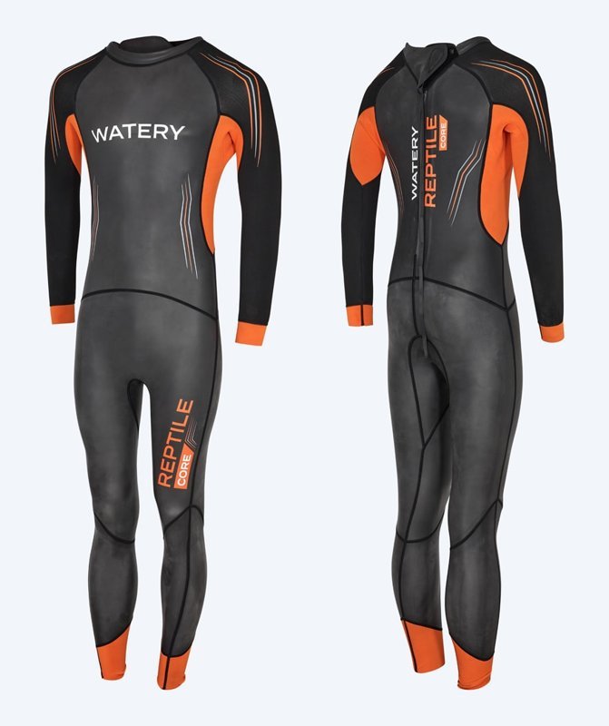 Watery Reptile Core våtdräkt för herr i svart och orange